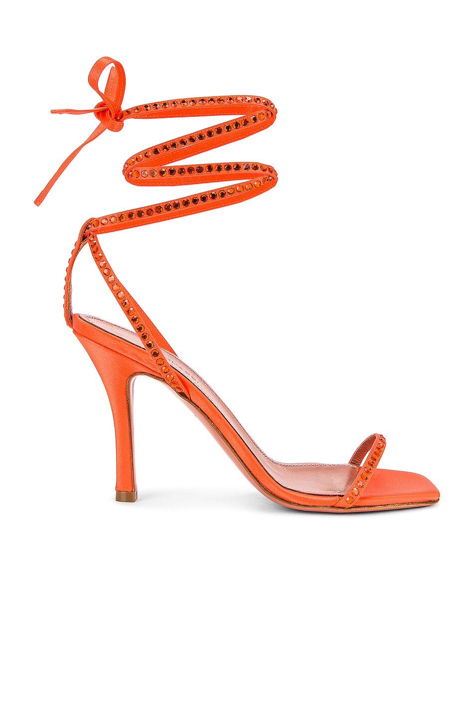AMINA MUADDI Vita Sandal in Orange & Fluo Orange Crystal | FWRD