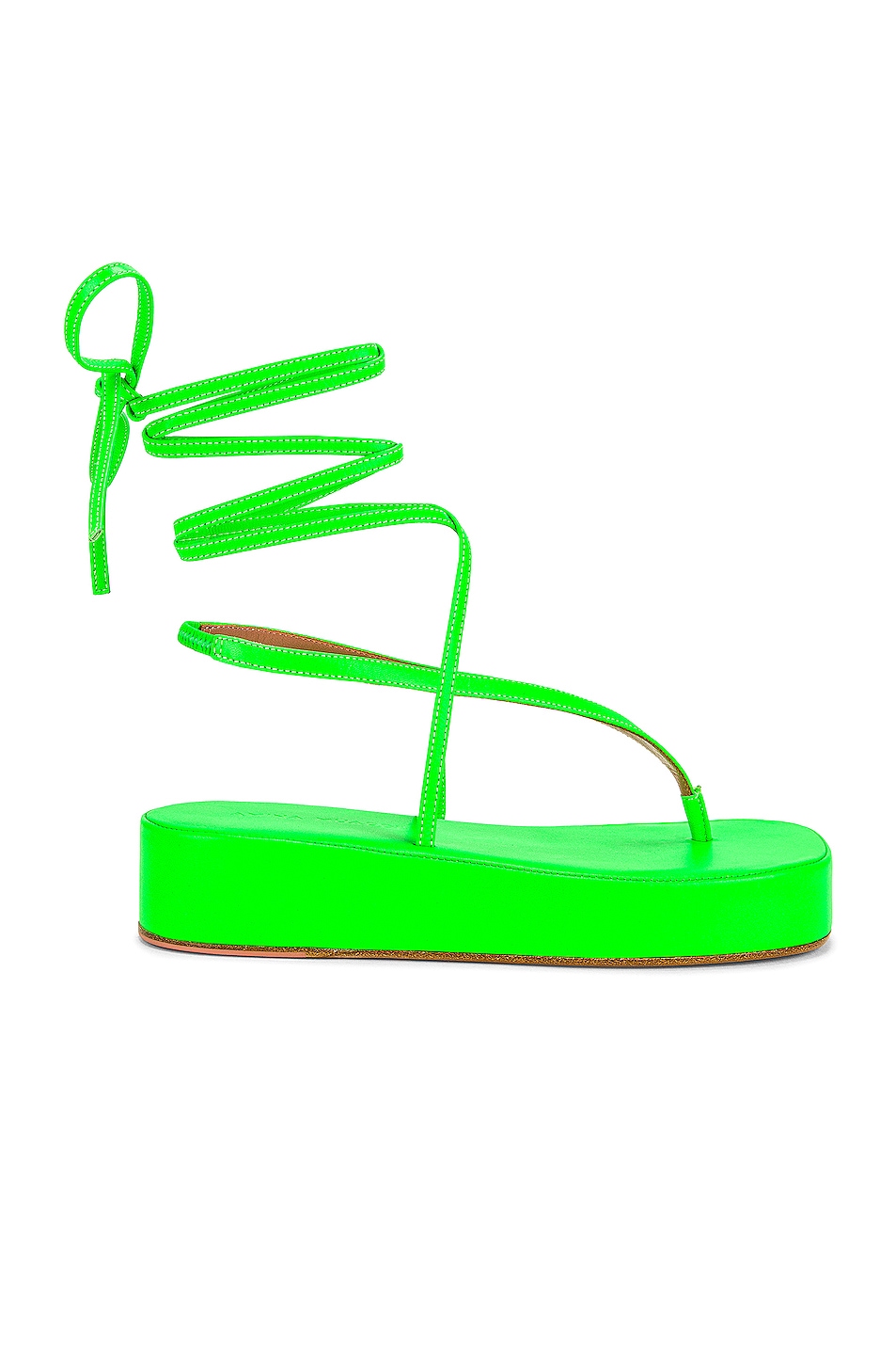 Image 1 of AMINA MUADDI Jamie Flatform Sandal in Fluo Green