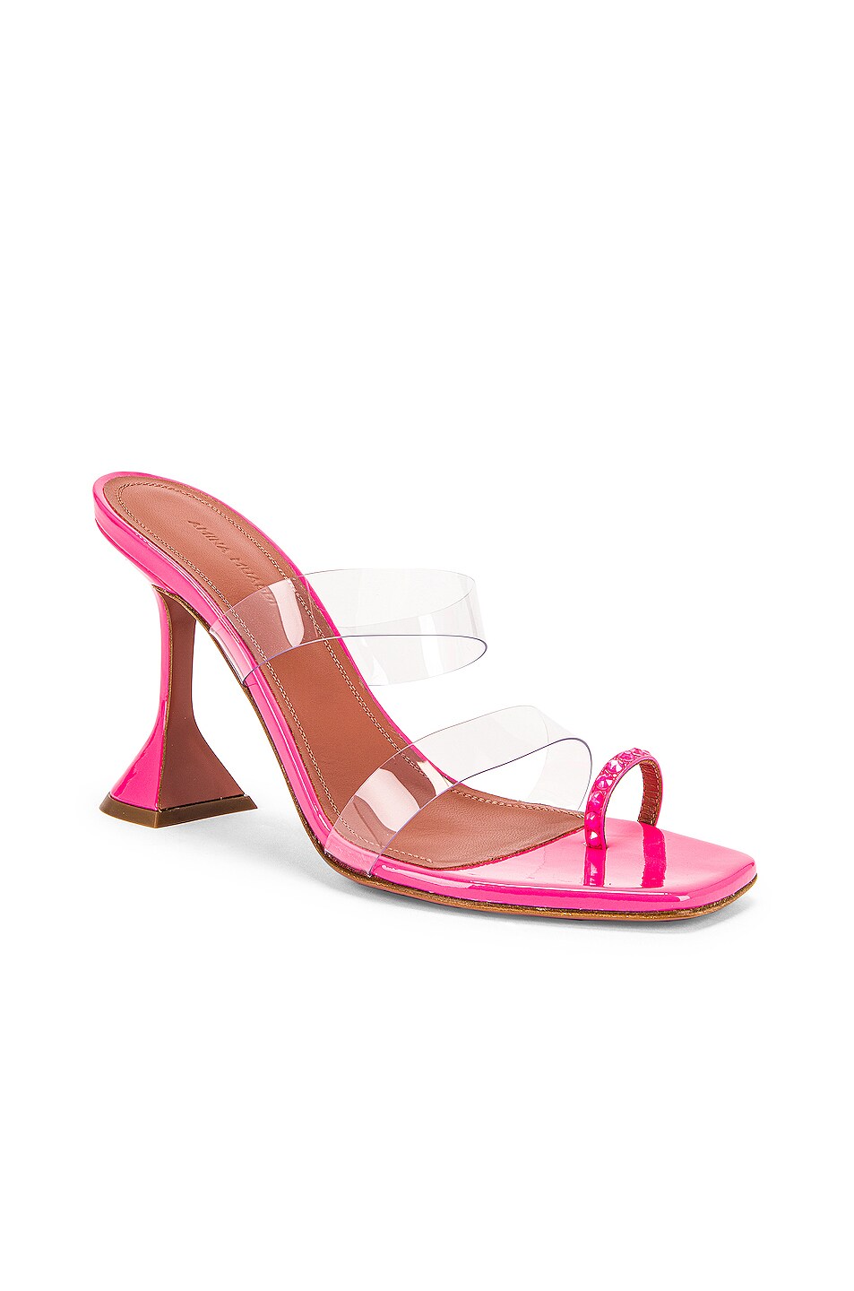 AMINA MUADDI Sami Slipper in Fluo Pink & Fluo Pink Crystal | FWRD