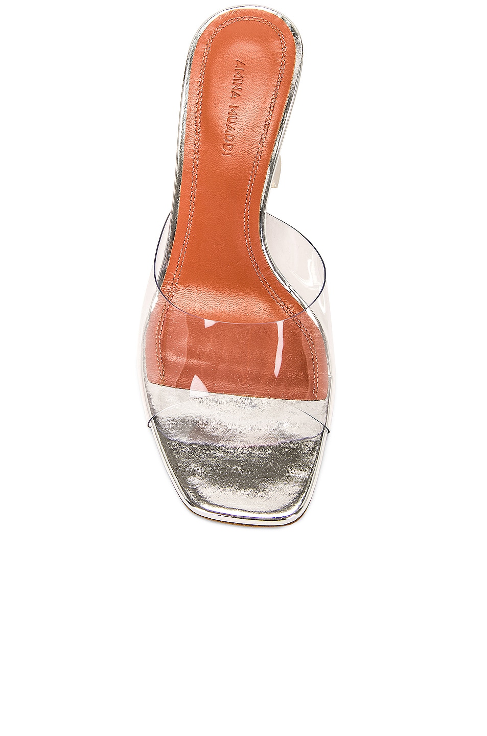 AMINA MUADDI Lupita 70 Glass Slipper Mule in Transparent | FWRD