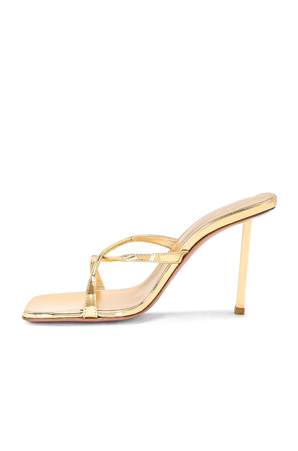 AMINA MUADDI Adriana Mirror Slipper Mule in Gold | FWRD