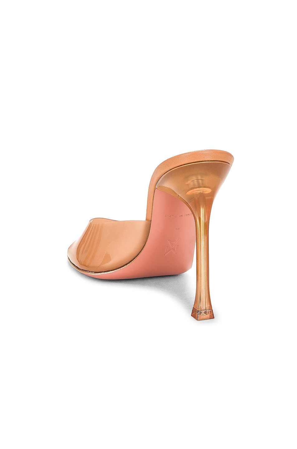 AMINA MUADDI Alexa Pvc Glass Slipper Mule in Nude | FWRD