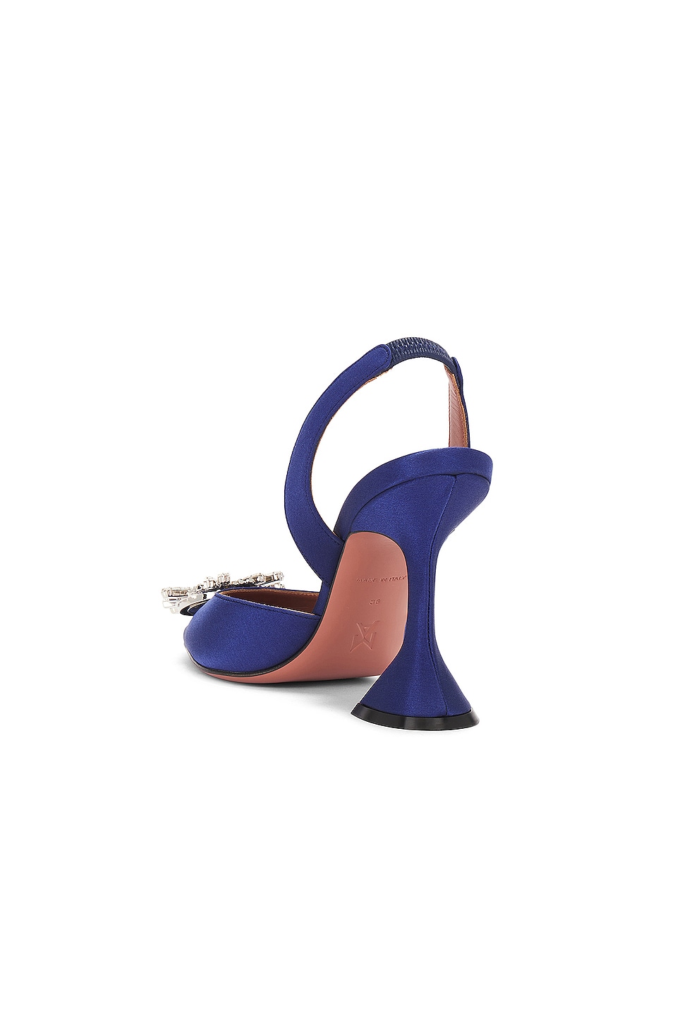 AMINA MUADDI Begum Satin Sling Pump In Navy FWRD