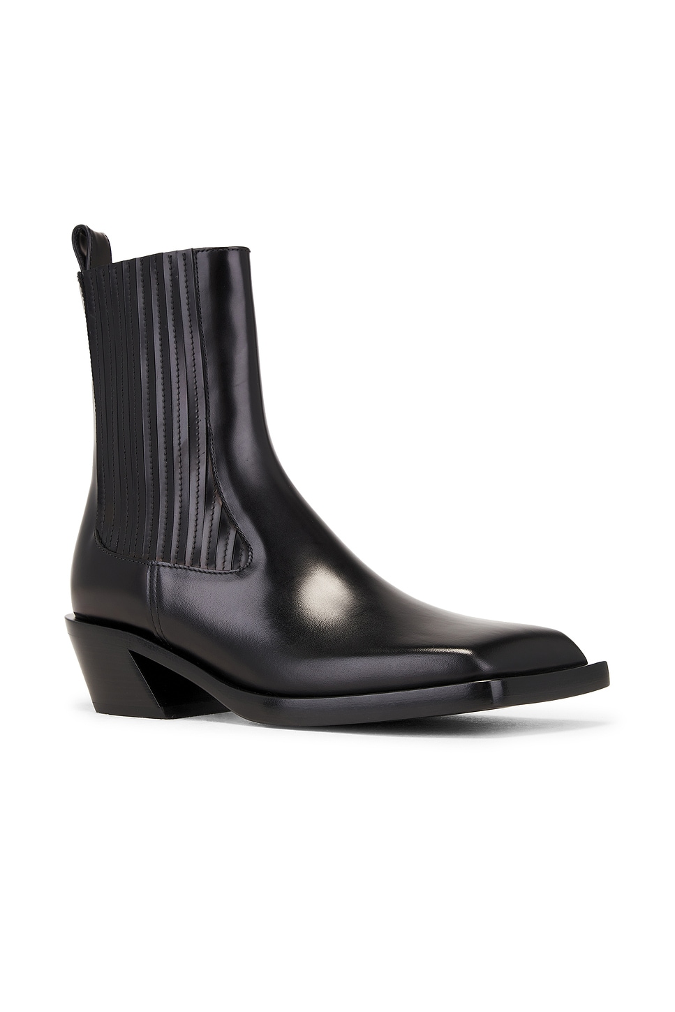 Amina Muaddi 40mm Chiara Brushed Leather Boots In Black
