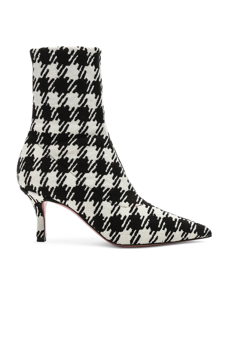 Image 1 of AMINA MUADDI Stretch Knit Lydia Ankle Boots in Houndstooth