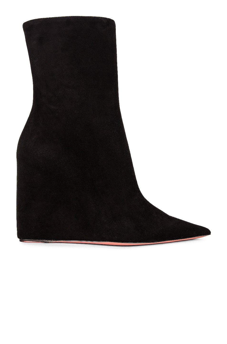 Image 1 of AMINA MUADDI Pernille Wedge Suede Bootie in Black