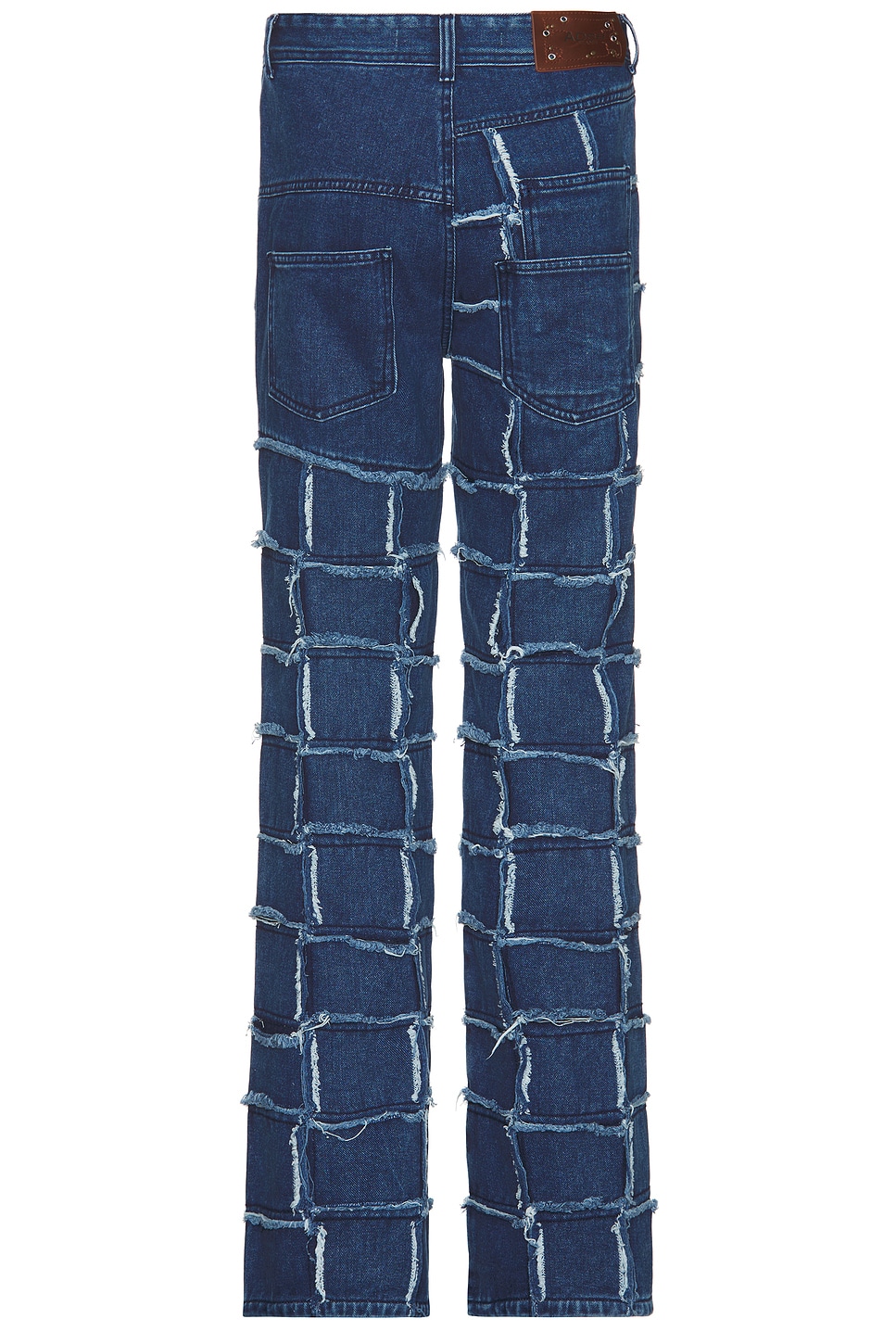 Shop Andersson Bell New Patchwork Wide Leg Jeans In Washed Blue