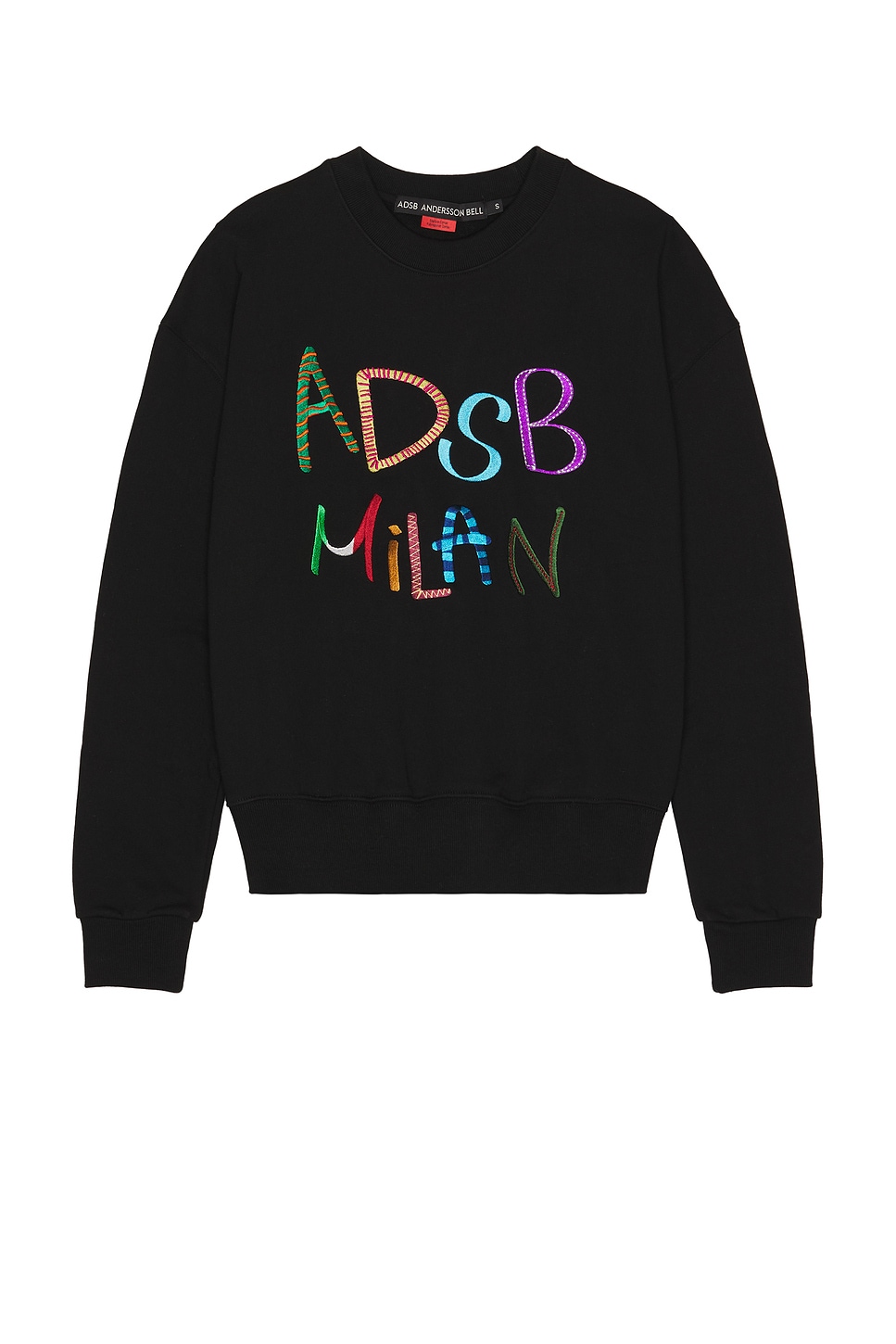 Essential Unisex Adsb Milan Embroidery Sweatshirts in Black