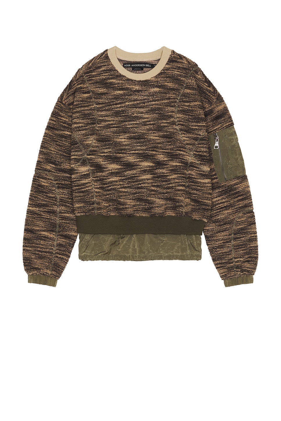 Shop Andersson Bell Layered Fleece Sweater In Khaki