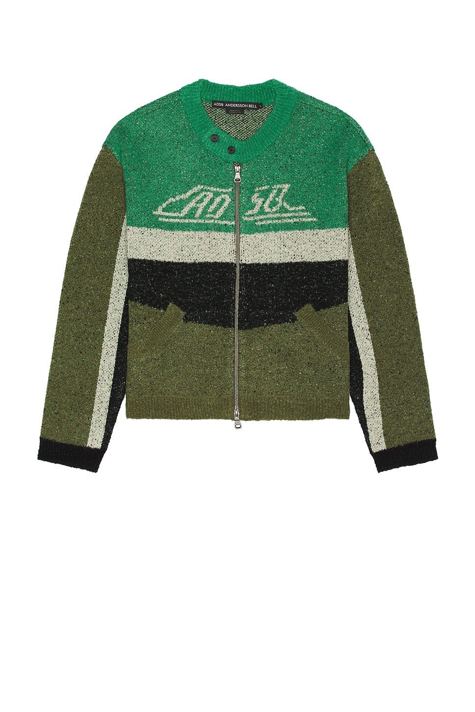 Motorcycle Logo Cardigan in Sage