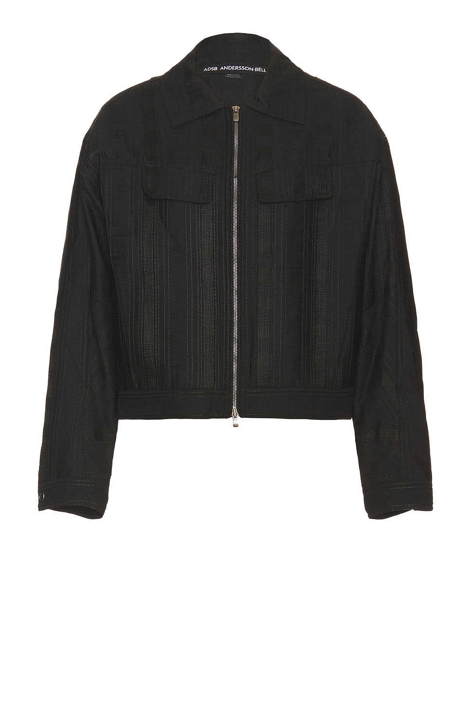 Fabrian Sheer Zip Up Jacket in Black