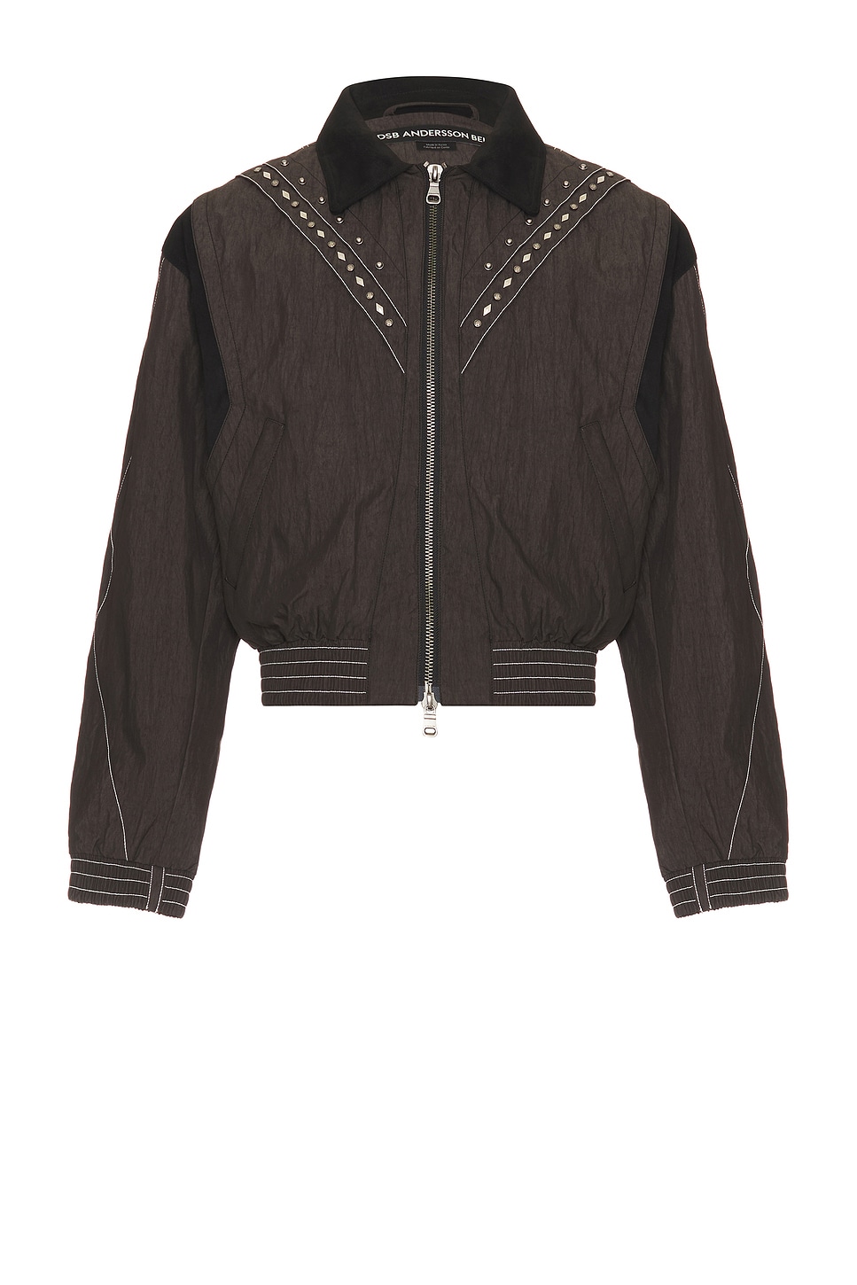 Shop Andersson Bell Dua Metal Blouson Jacket In Charcoal