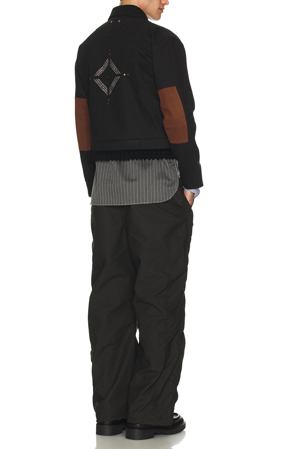 Image 1 of Andersson Bell Cowboy Cotton Zip-Up Jacket in Black