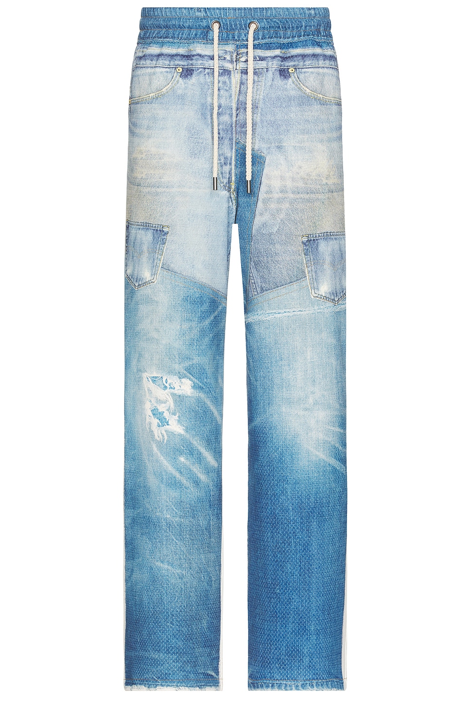 Image 1 of Andersson Bell Unisex Denim Trompe L'Oeil Mesh Pants in Print