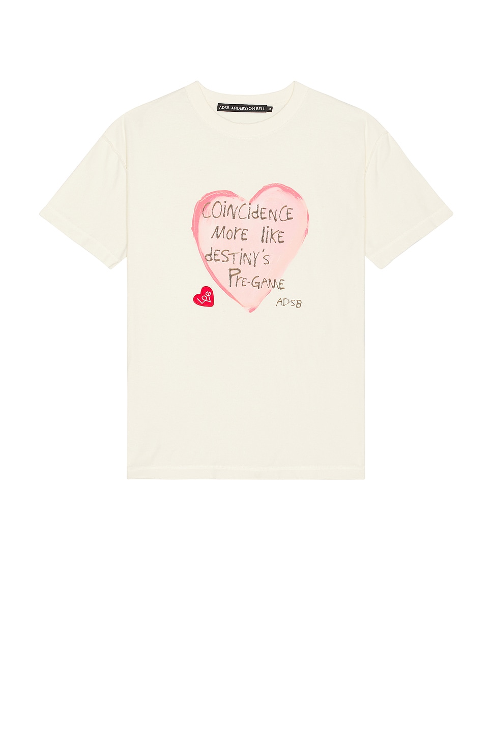 Image 1 of Andersson Bell Unisex Heart Message T-Shirt in Ecru