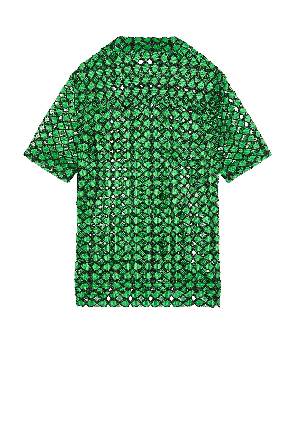 Andersson Bell Letto Sheer Open Collar Shirt In Green