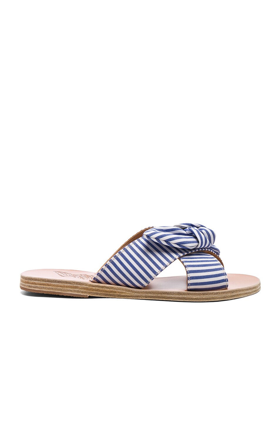 Image 1 of Ancient Greek Sandals Stripe Thais Bow Sandals in Blue Stripes