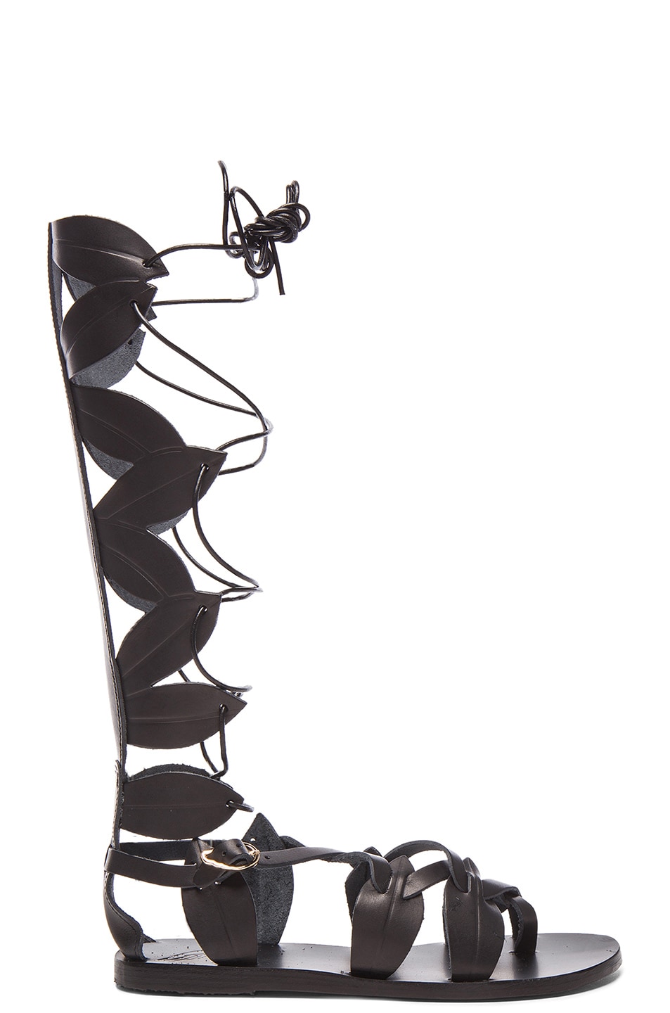Image 1 of Ancient Greek Sandals Filareskia High Leather Sandals in Black