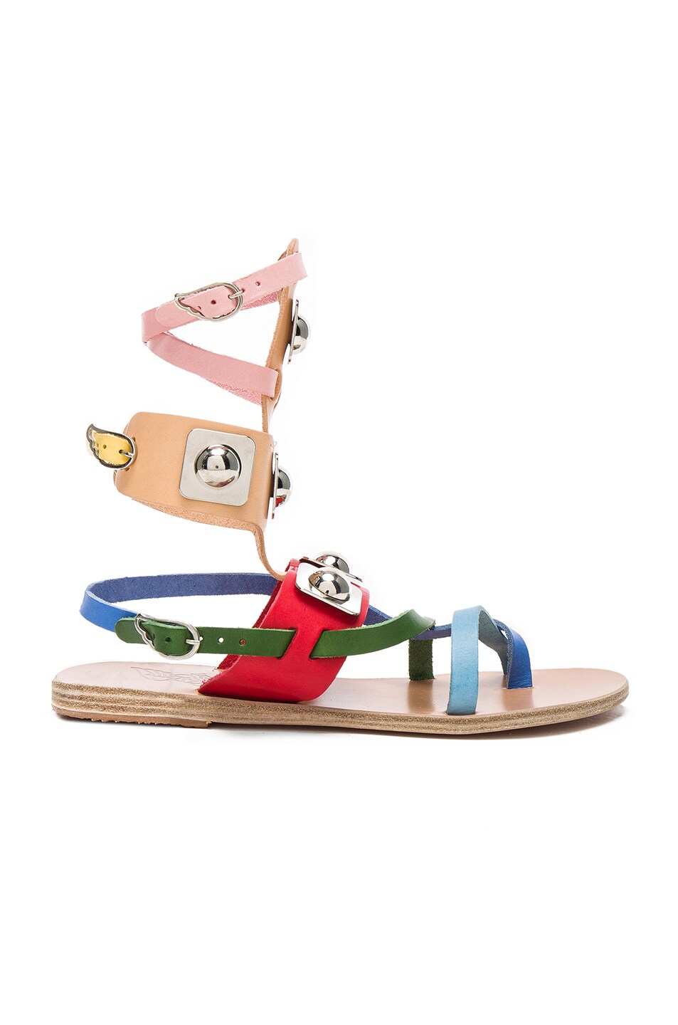 Image 1 of Ancient Greek Sandals x Peter Pilotto Leather Low Gladiator Sandals in Multi Color