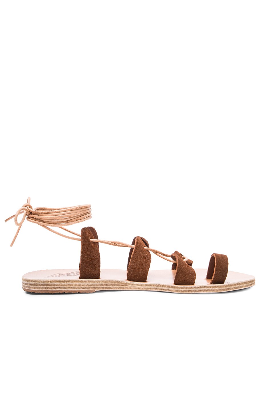 Image 1 of Ancient Greek Sandals Suede Alcyone Sandals in Tobacco