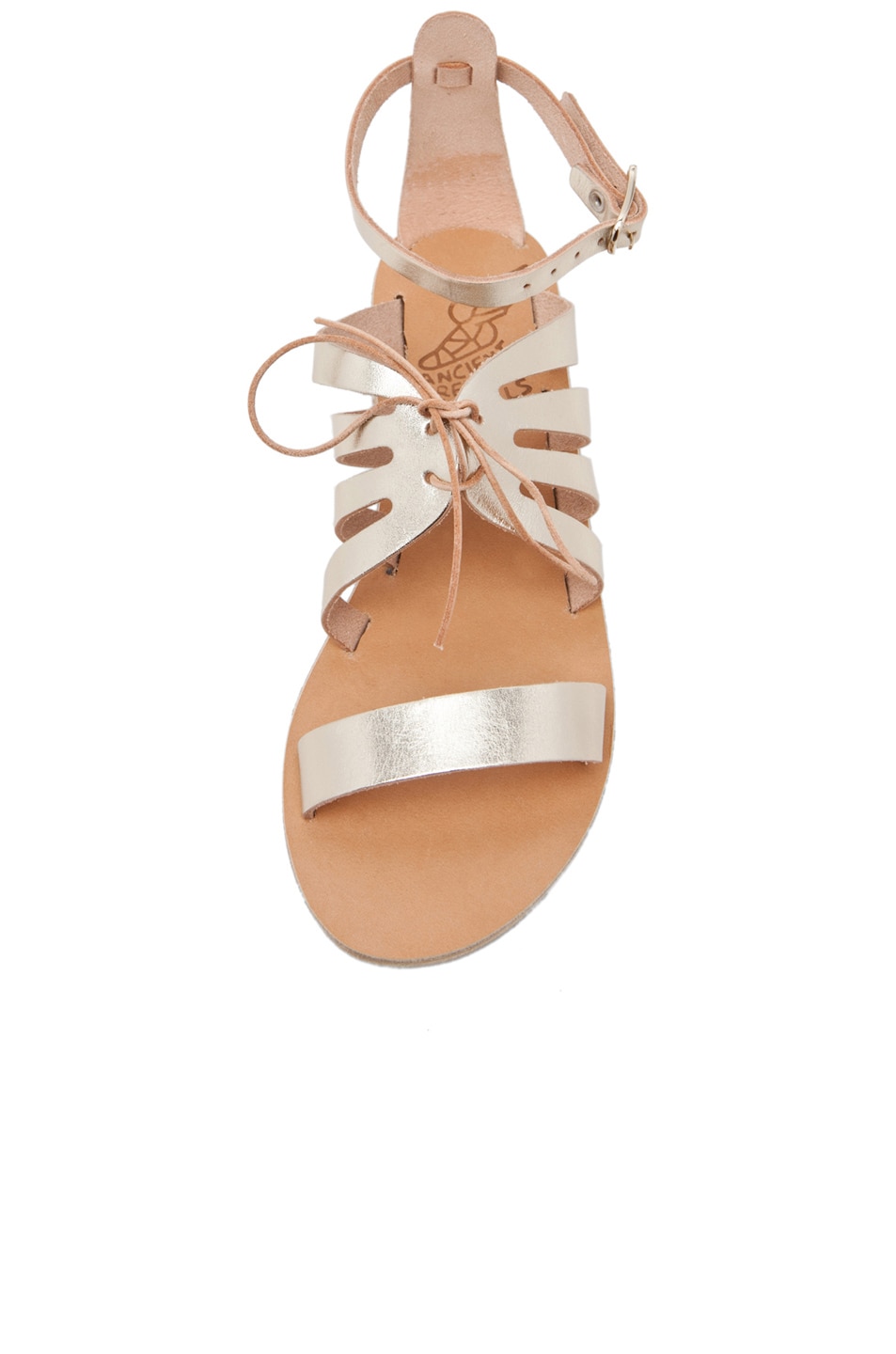 Ancient Greek Sandals Iphigenia Calfskin Leather Sandals in Platinum | FWRD