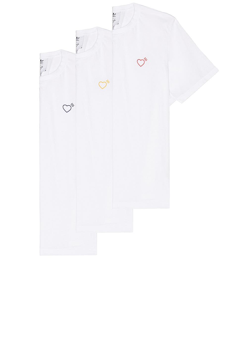 Image 1 of adidas x HUMAN MADE 3 Pack Tee in White