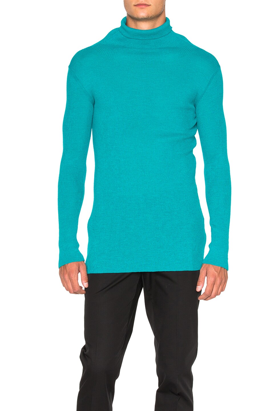 Image 1 of Ann Demeulemeester Knit Turtleneck Sweater in Turquoise