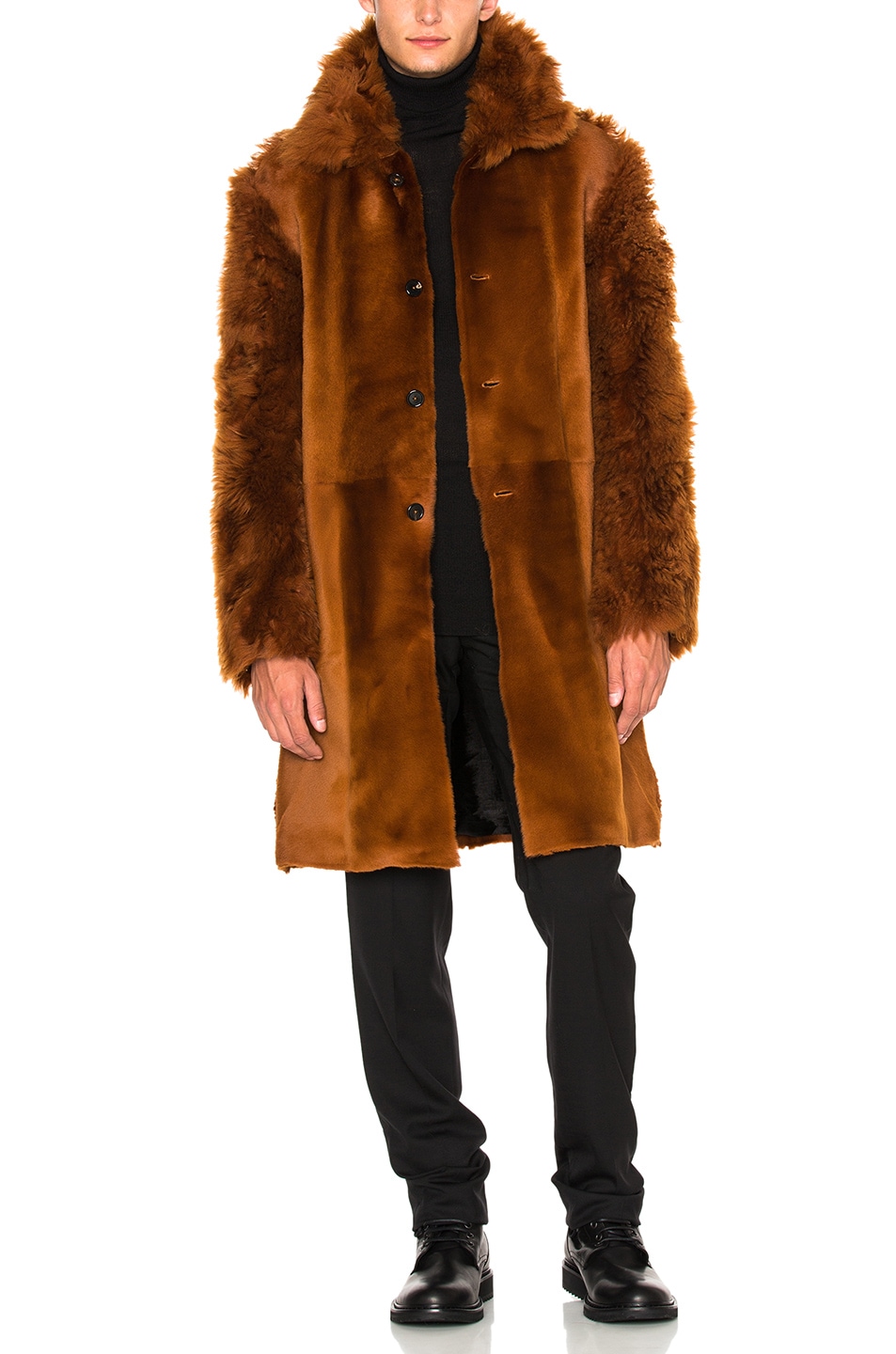 Image 1 of Ann Demeulemeester Sheep Fur Jacket in Rust