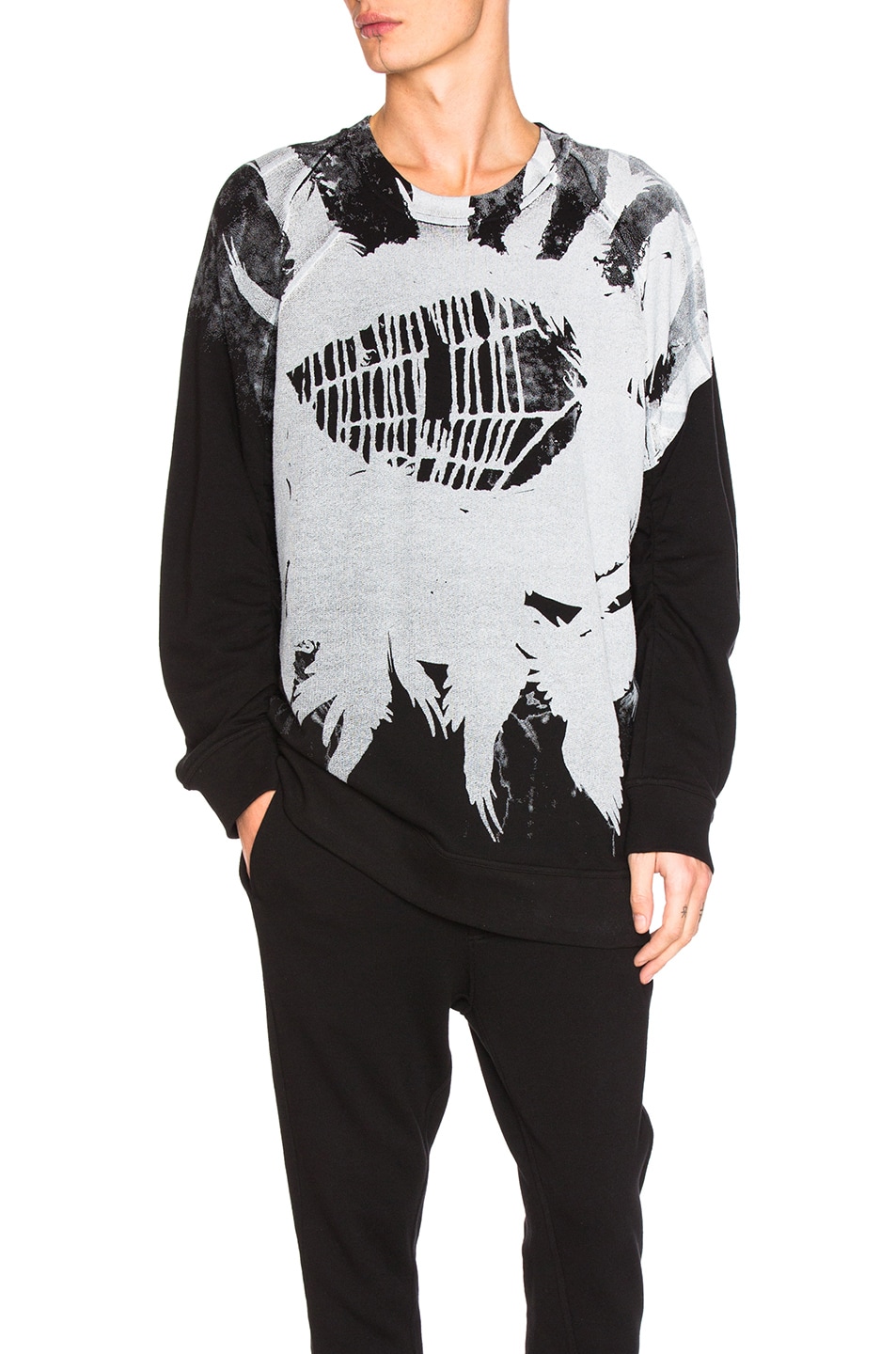 Image 1 of Ann Demeulemeester Printed Sweatshirt in Black & White