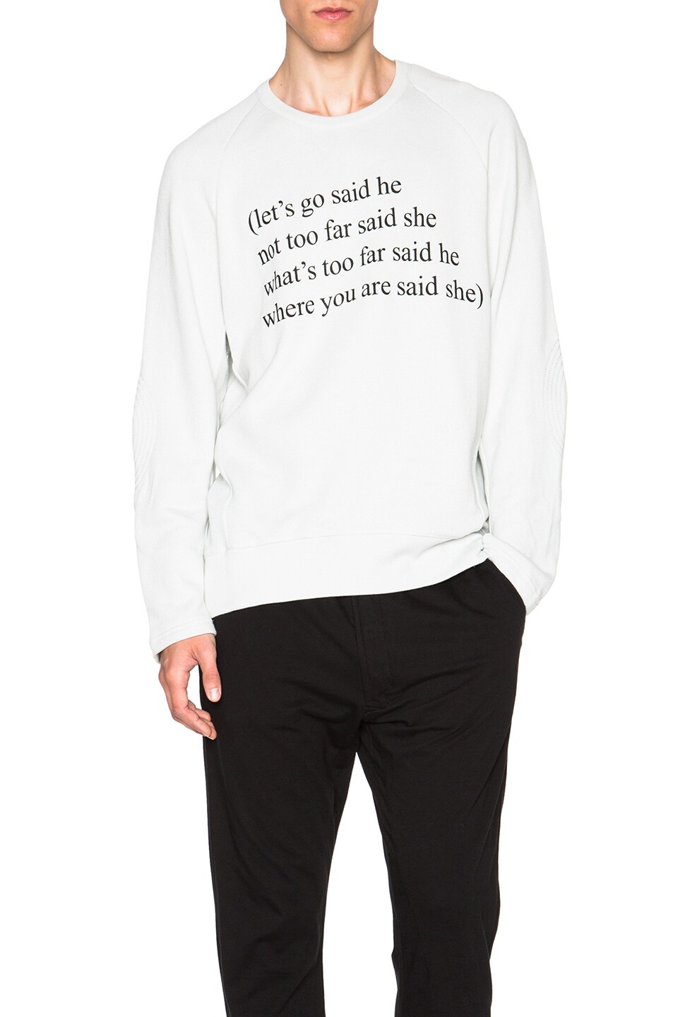 Image 1 of Ann Demeulemeester Poem Print Sweatshirt in Light Grey