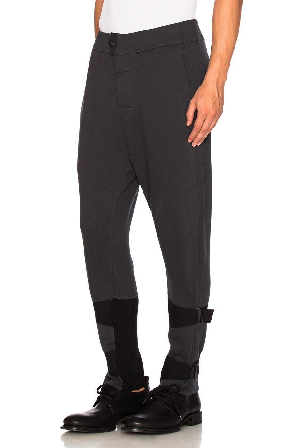 Image 1 of Ann Demeulemeester Strap Sweatpants in Off Black