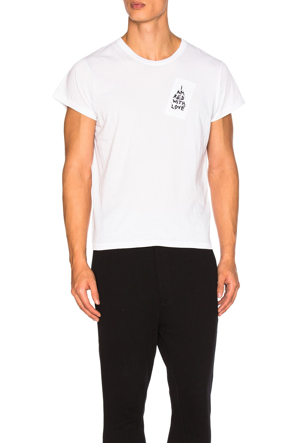 Image 1 of Ann Demeulemeester Love Embroidery Tee in White