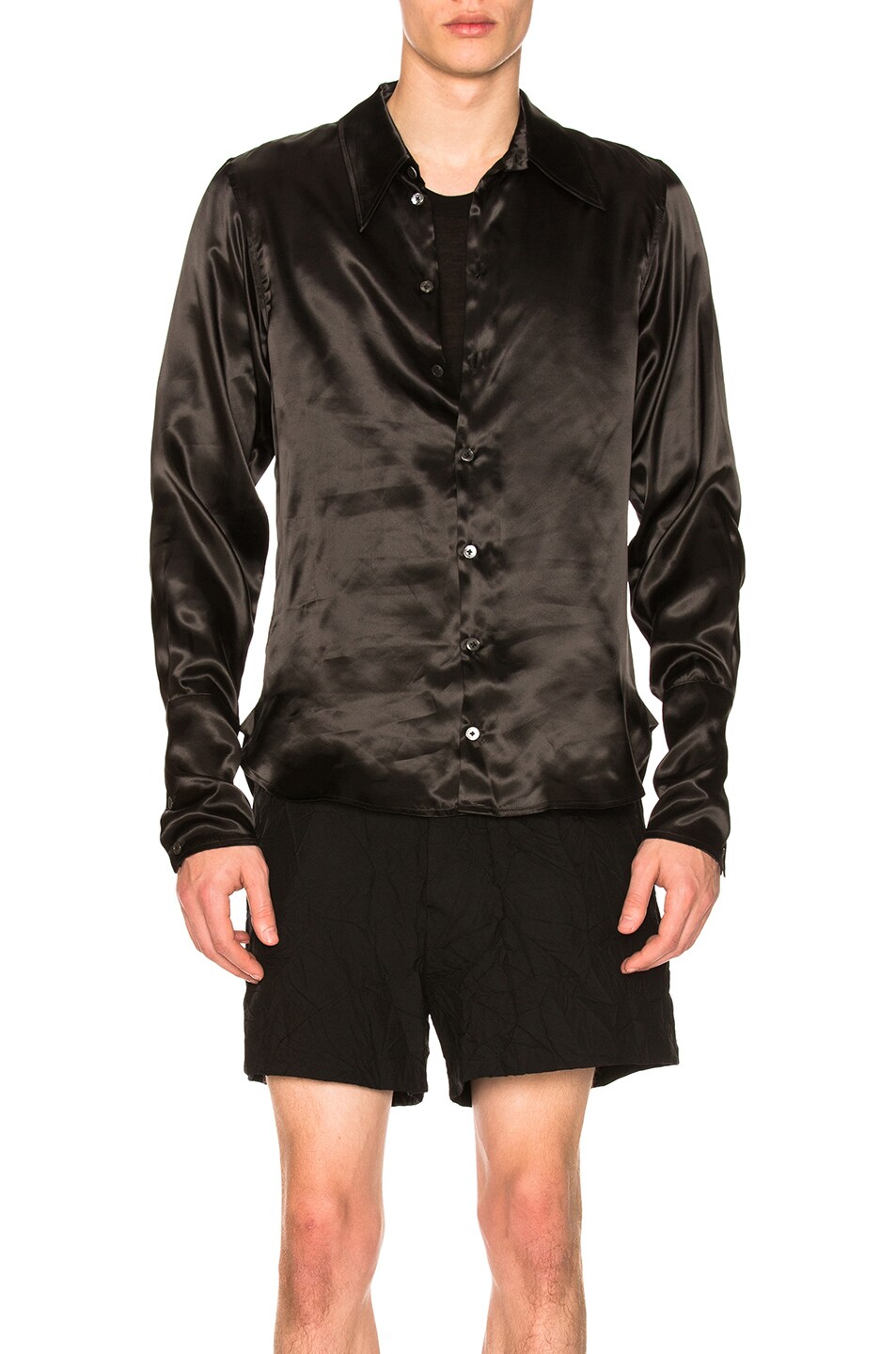 Image 1 of Ann Demeulemeester Silk Shirt in Black