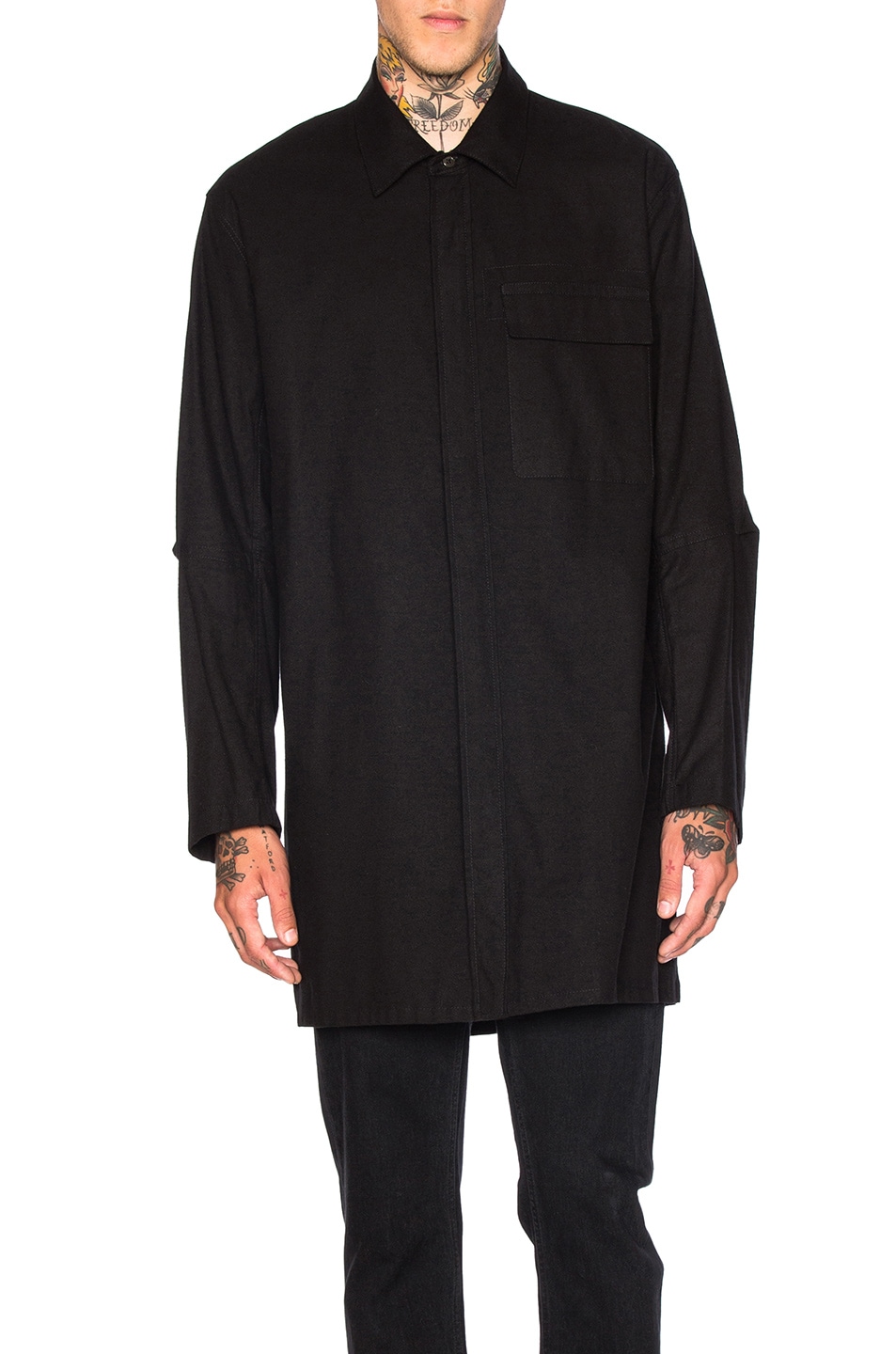 Image 1 of Ann Demeulemeester Pocket Button Down Shirt in Black