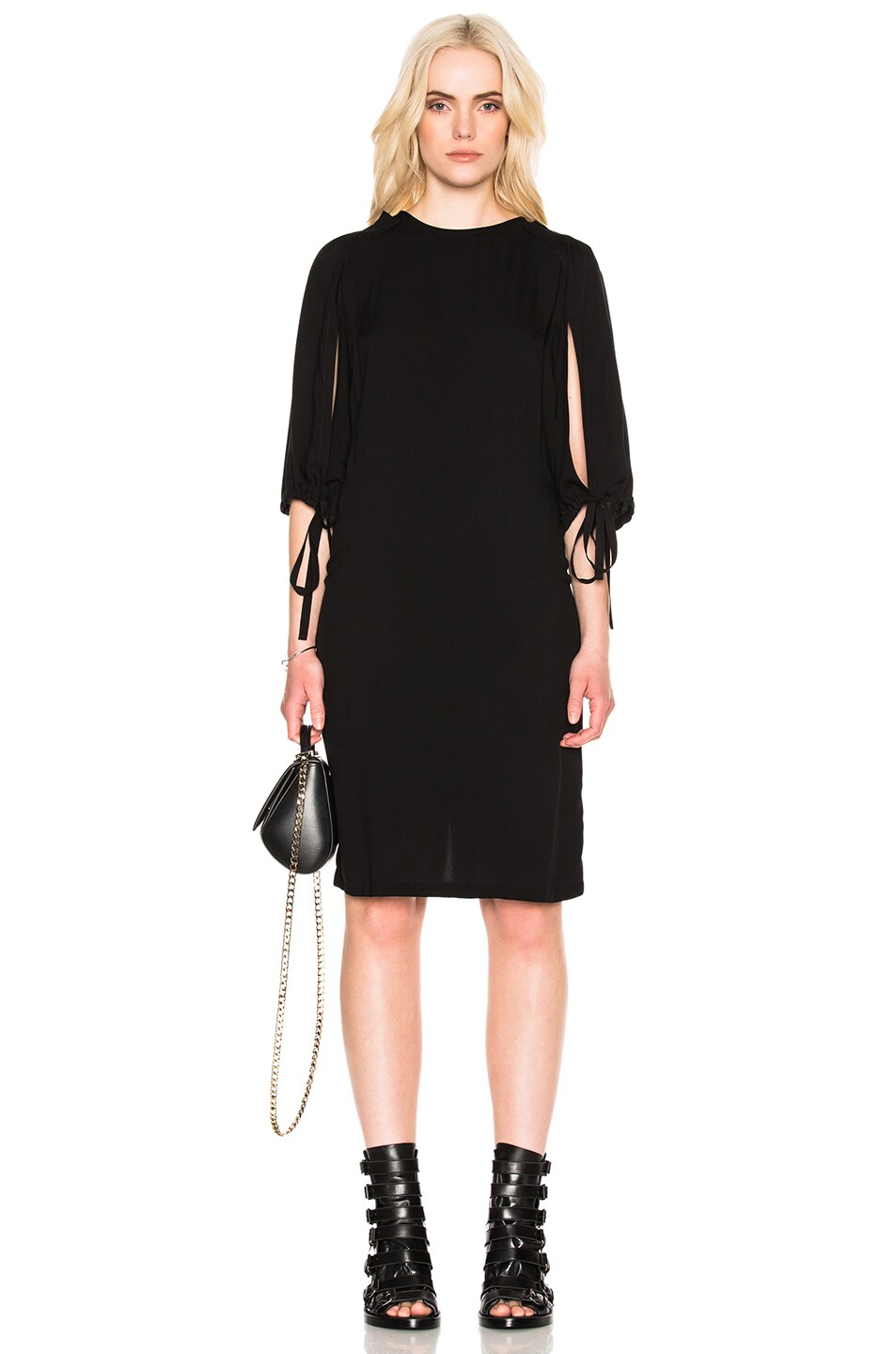Image 1 of Ann Demeulemeester Open Sleeve Dress in Black
