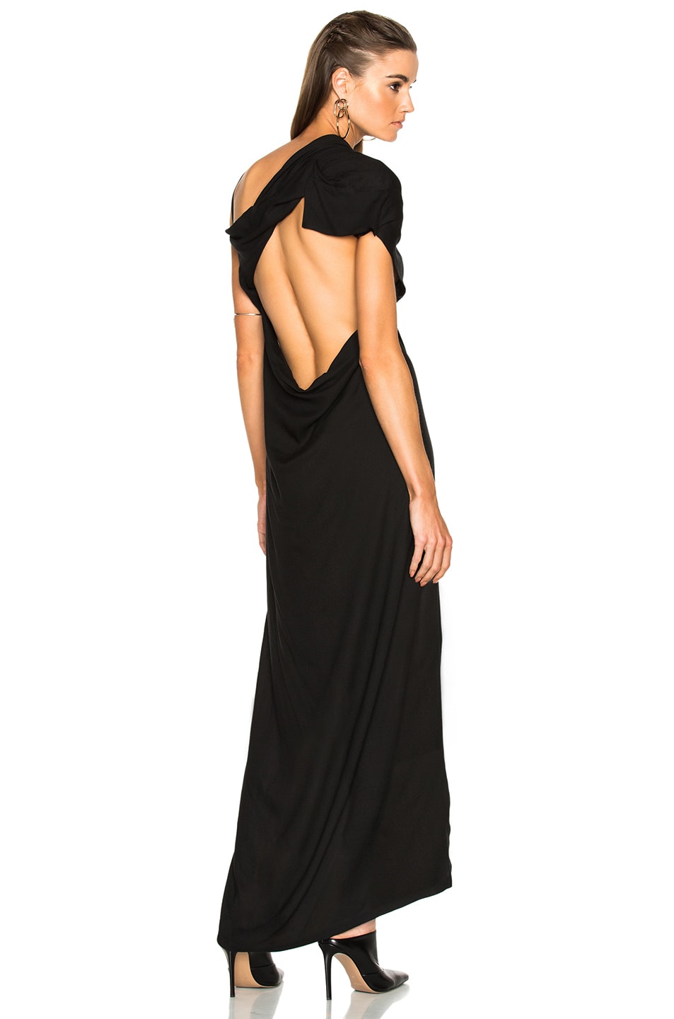 Ann Demeulemeester One Shoulder Asymmetric Dress in Black | FWRD