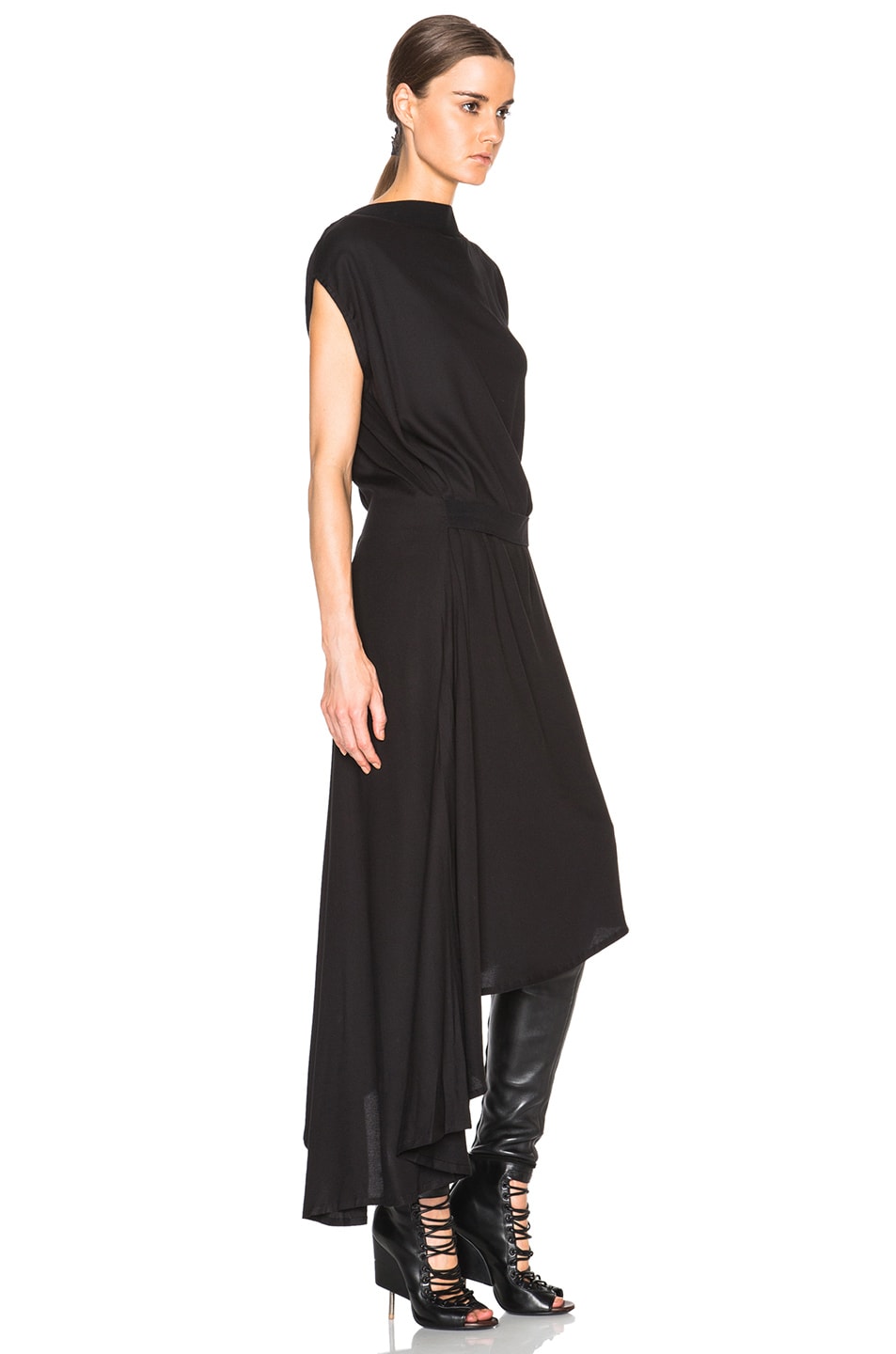 Ann Demeulemeester Infinity Sleeveless Dress in Black | FWRD
