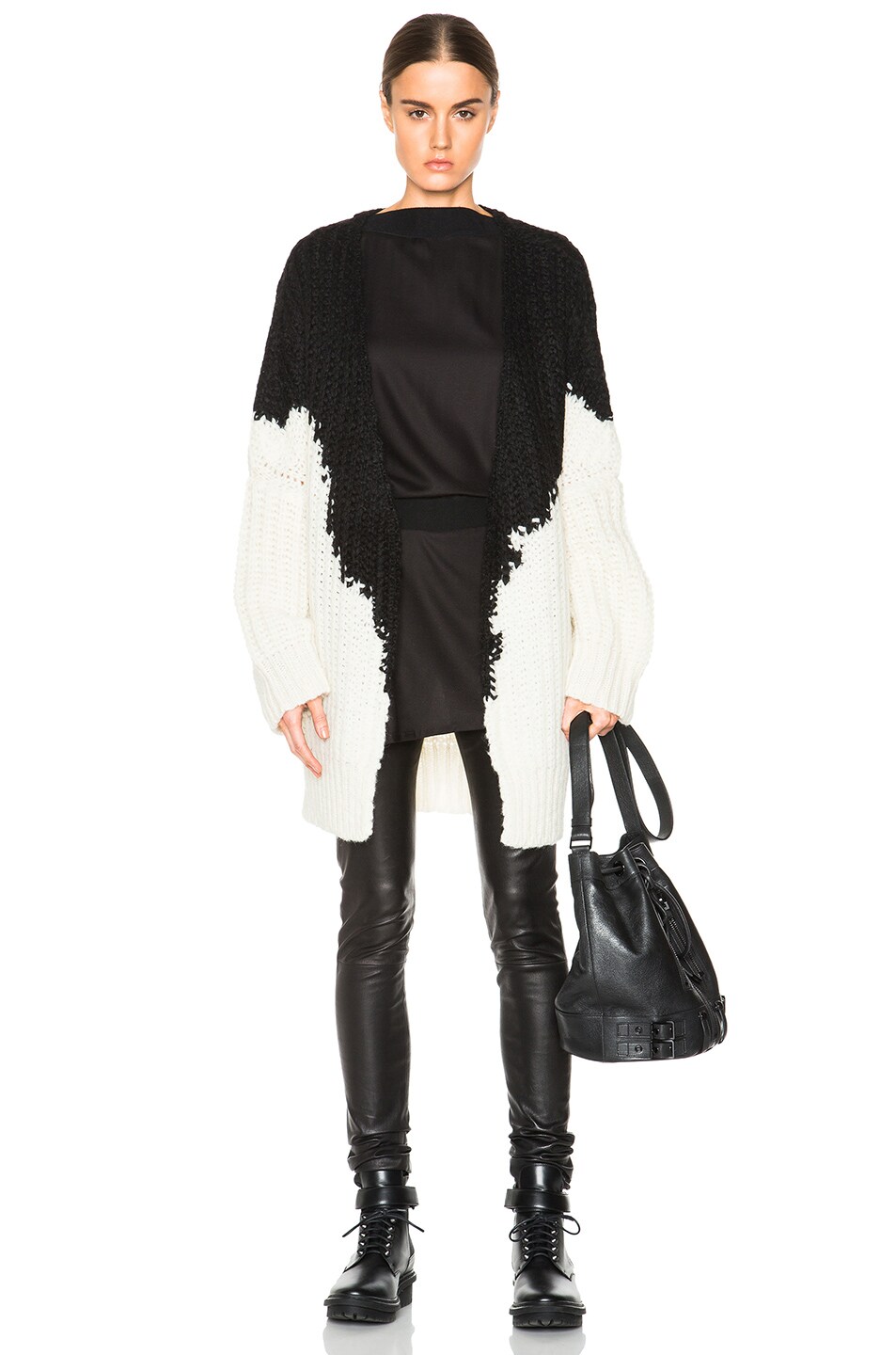 Image 1 of Ann Demeulemeester Nina Sweater in Black & Snow