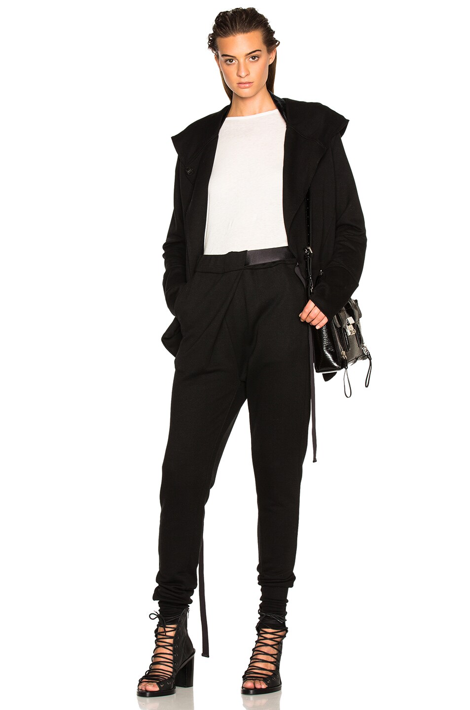Image 1 of Ann Demeulemeester Fleece Hoodie in Black