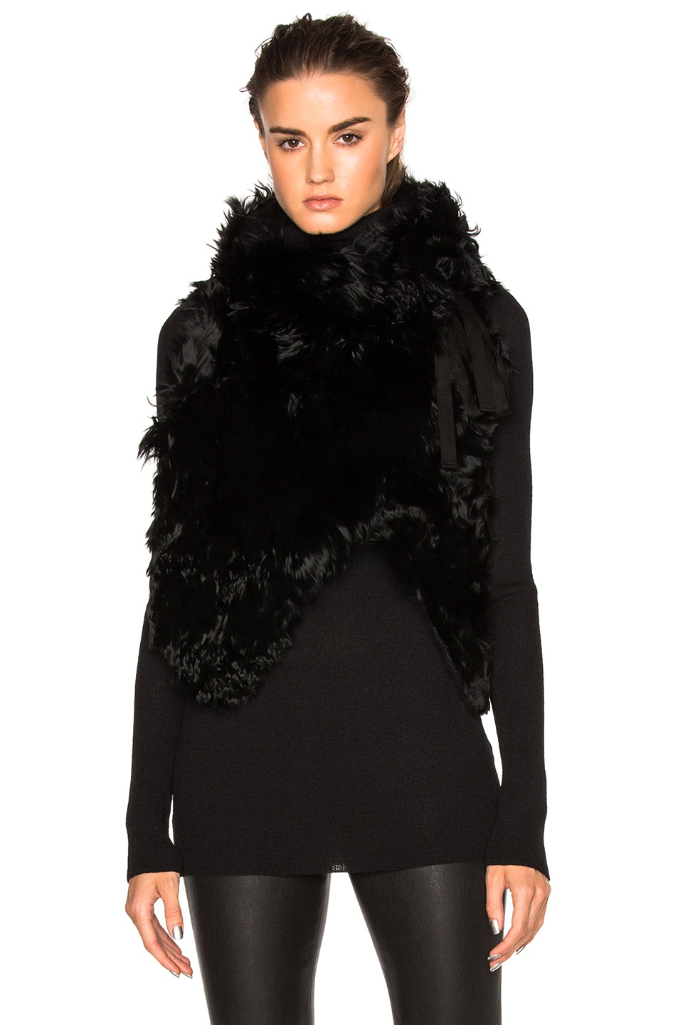 Image 1 of Ann Demeulemeester Fur Wrap in Black
