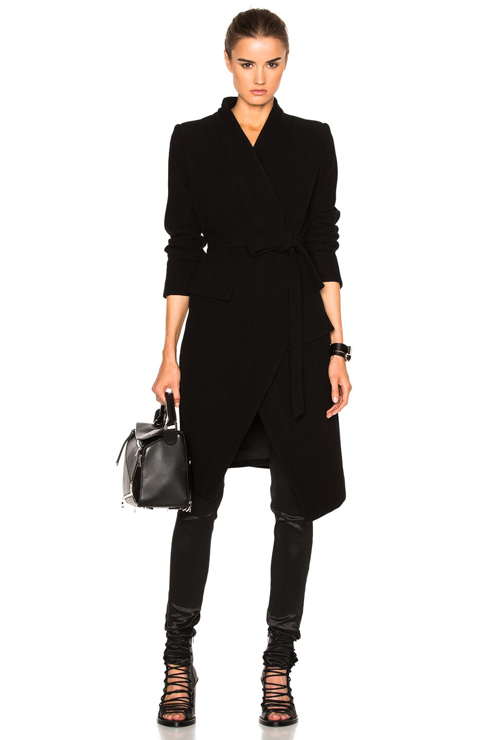 Image 1 of Ann Demeulemeester Belted Coat in Black