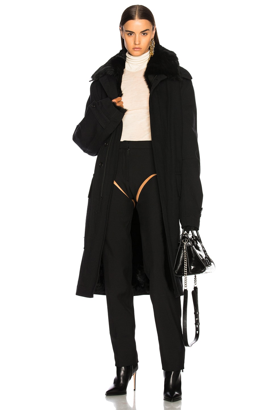 Image 1 of Ann Demeulemeester Fur Lined Parka in Black