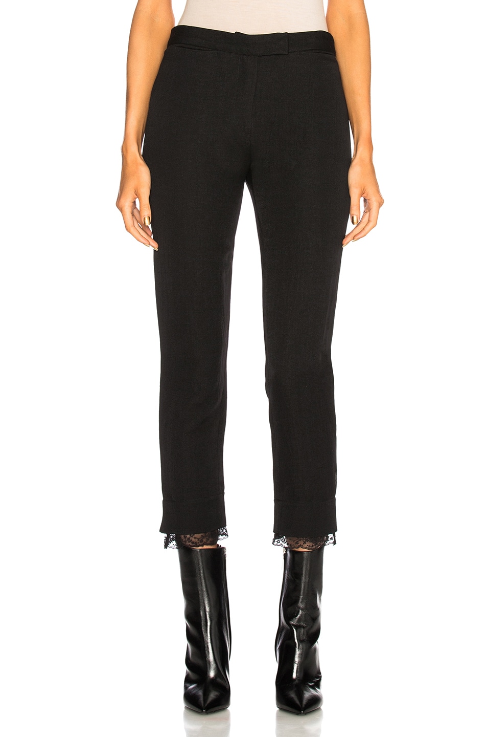 Image 1 of Ann Demeulemeester Lace Trim Pants in Black