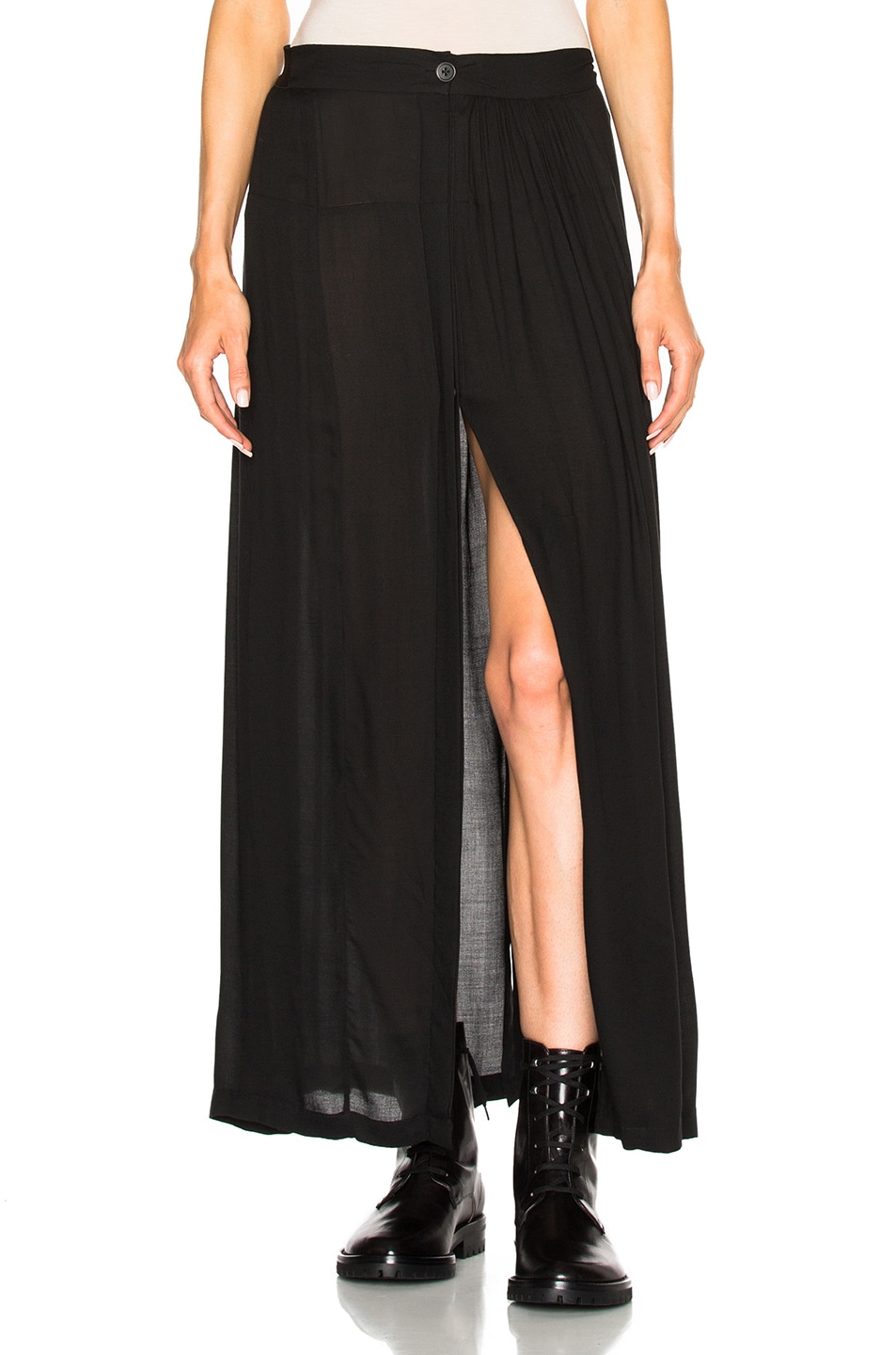 Image 1 of Ann Demeulemeester Slit Maxi Skirt in Black