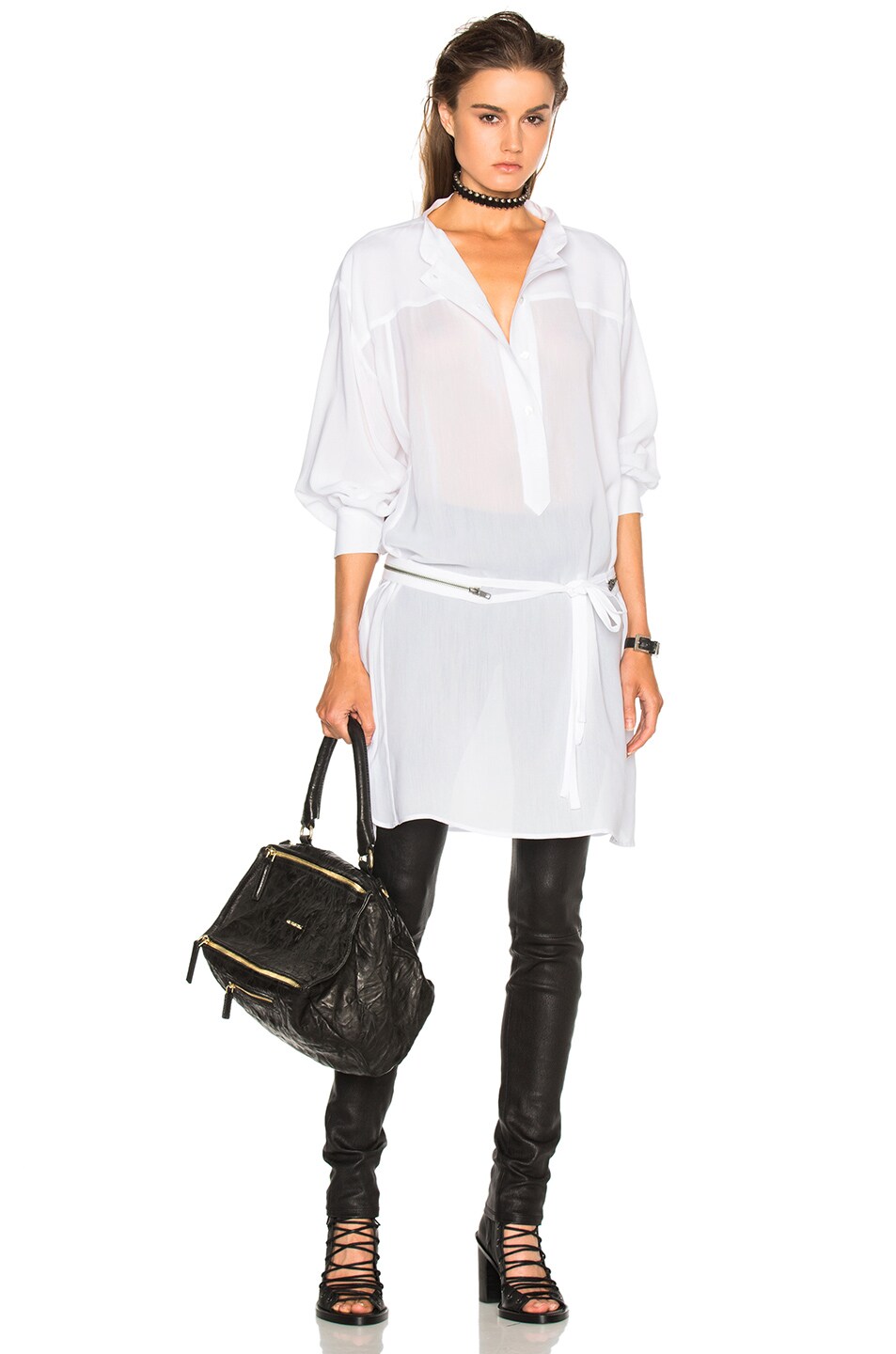 Image 1 of Ann Demeulemeester Tie Waist Blouse in White
