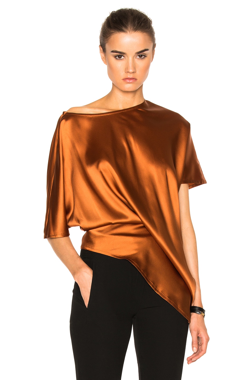 Image 1 of Ann Demeulemeester Short Sleeve Baggy Top in Rusty