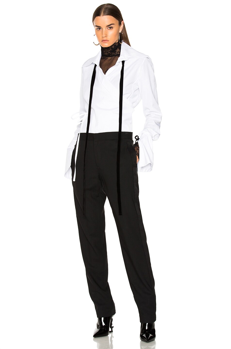 Image 1 of Ann Demeulemeester Wrap Shirt in White