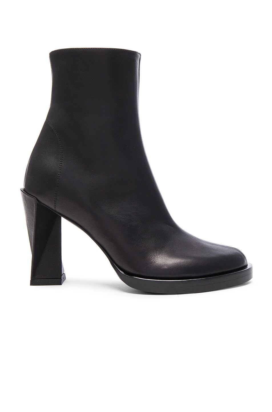 Image 1 of Ann Demeulemeester Leather Twist Heel Boots in Black