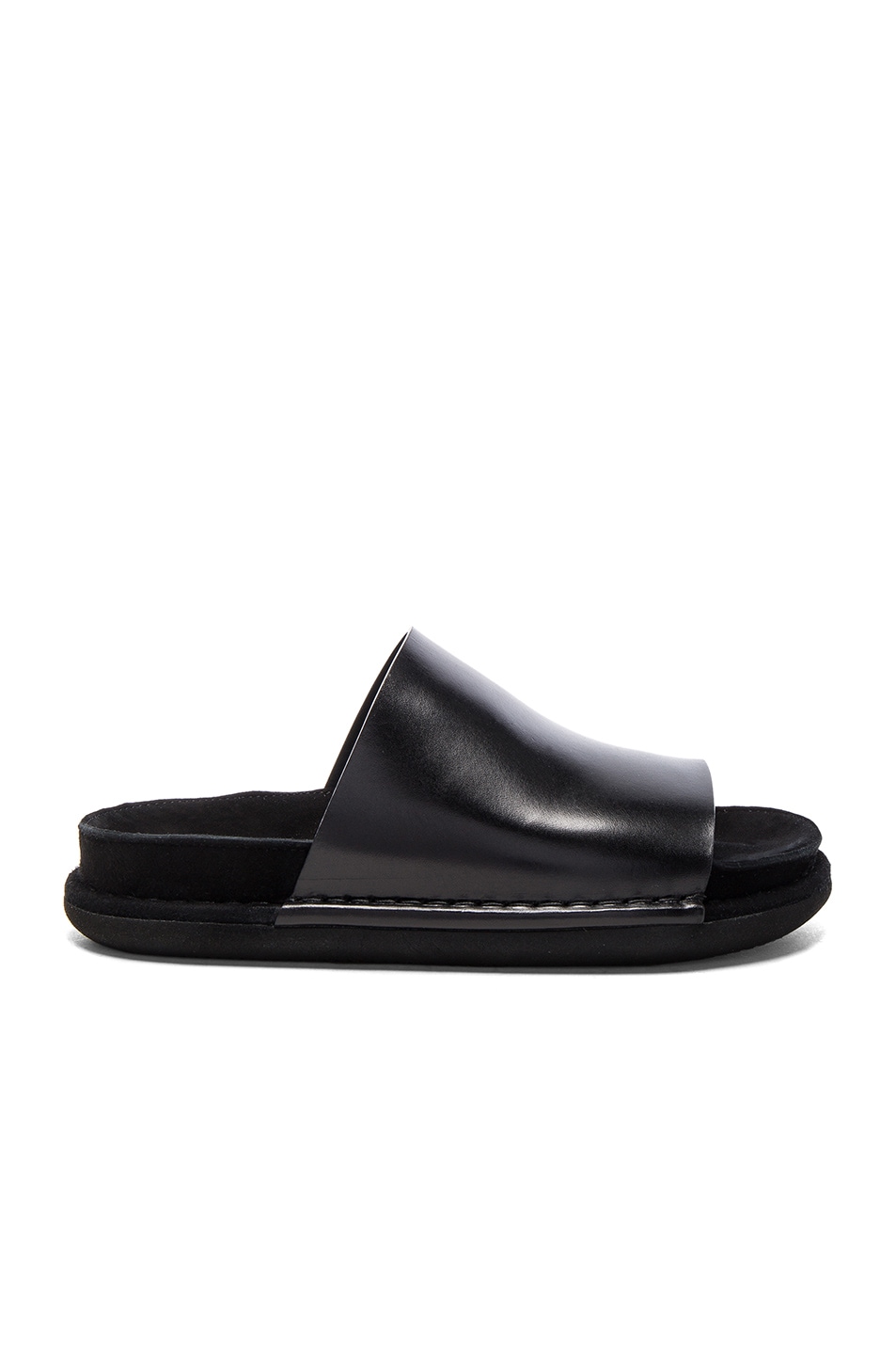 Image 1 of Ann Demeulemeester Leather Mule Sandals in Black