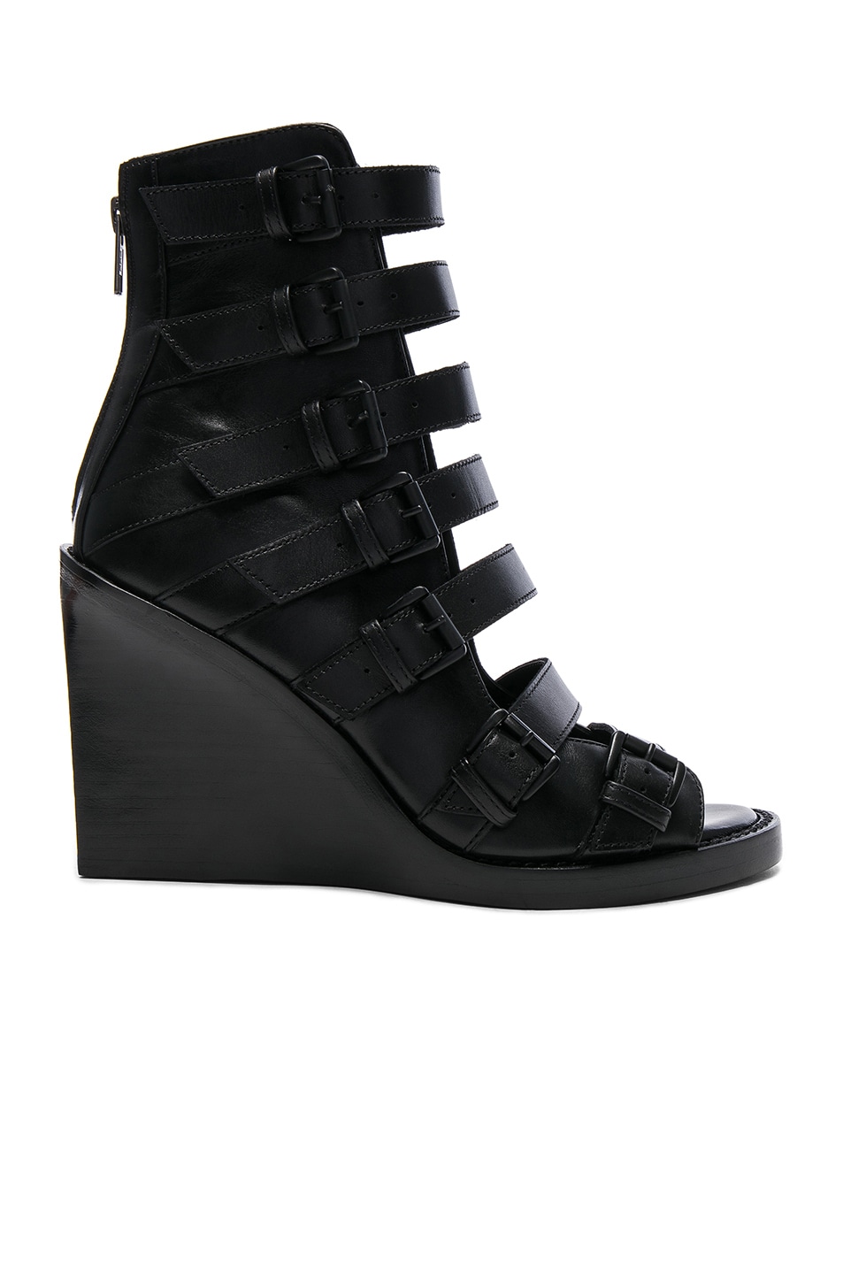Image 1 of Ann Demeulemeester Leather Wedges in Black & Black